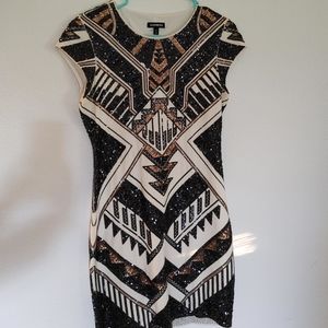 Express tribal sequin dress